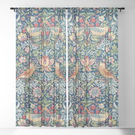 Strawberry Thief by William Morris Sheer Curtain