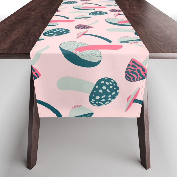 Modern Mushrooms - Pink Table Runner