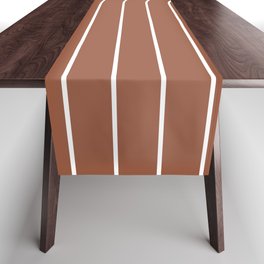 Geometric Lines in Terracotta Table Runner