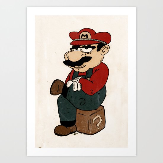 Super Bored Mario Art Print