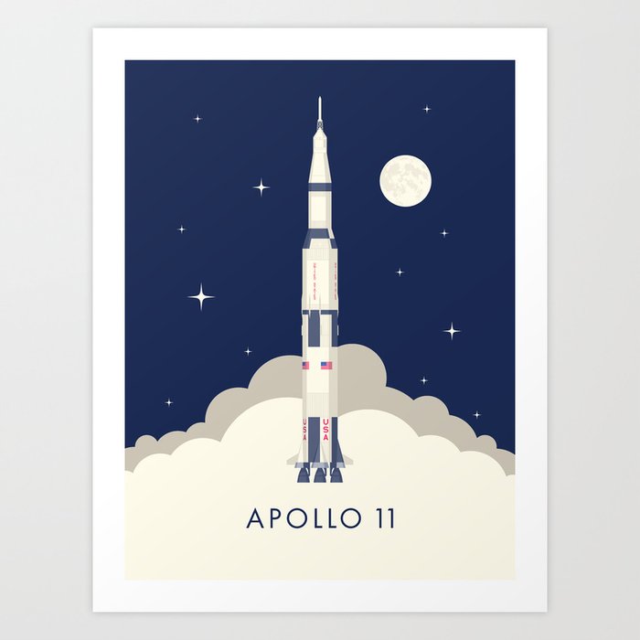 Apollo 11 Space - Saturn Rocket A Art Print