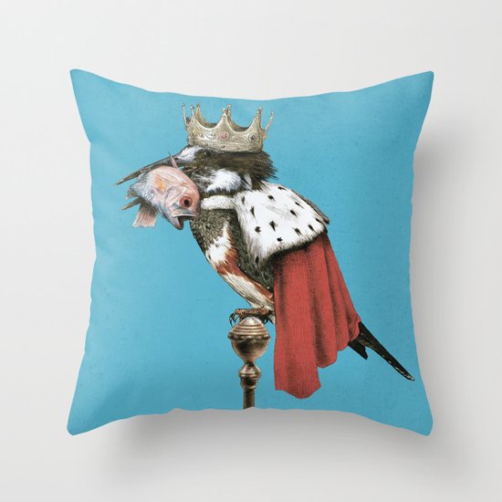 Kingfisher (Blue Option) Throw Pillow