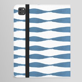 Medium Blue Digital Watercolor Stripe Pattern Pairs Tranquil Blue 114-57-24 Spring Summer 2023 iPad Folio Case