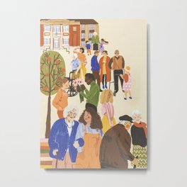 We Live Together Metal Print | Older, Grandmother, People, Village, House, Colored Pencil, Digital, Woman, Curated, Old 