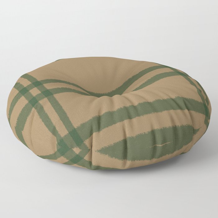 Off Taupe Plaid Floor Pillow