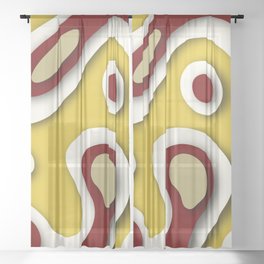 Geometric color mountain 16 Sheer Curtain