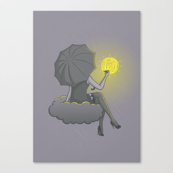 Drawin' in the rain Canvas Print