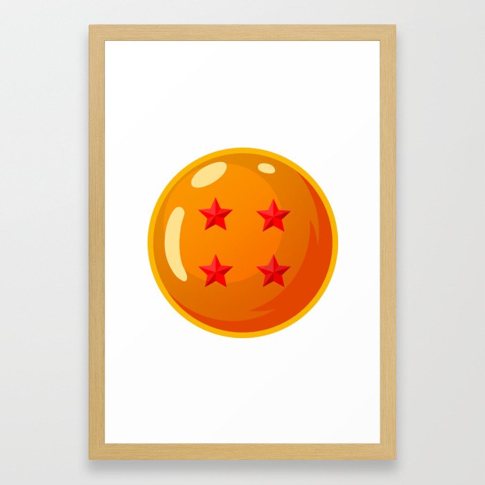 Dragonball 4 Star Ball Framed Art Print By Tridaak Society6
