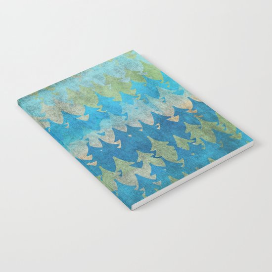 The secret forest - Abstract aqua turquoise Forest tree pattern Notebook