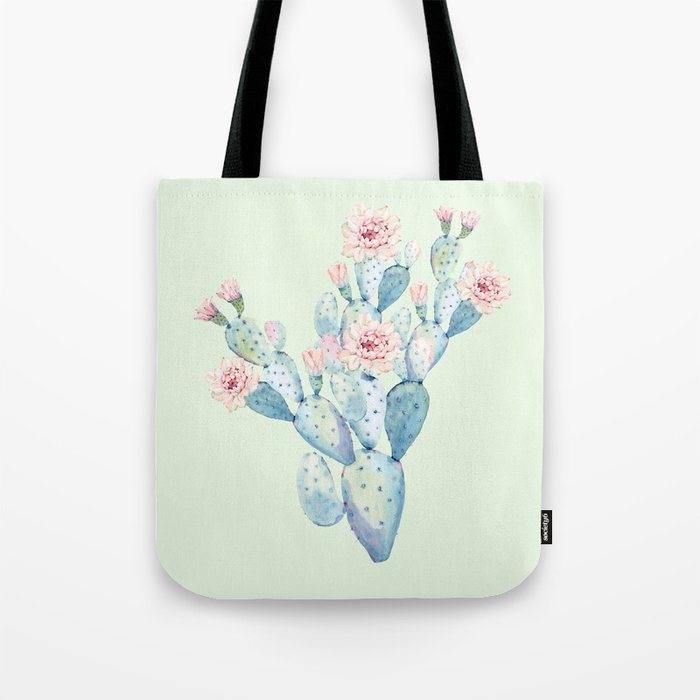 Rose Desert Cactus Mint Green + Pink by Nature Magick Tote Bag