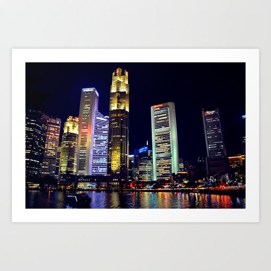 Singapore Skyline Art Print