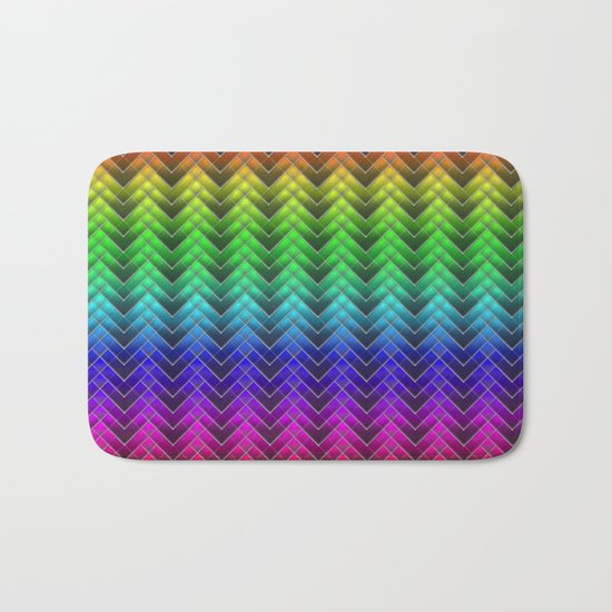 Zigzag pattern rainbow colors Bath Mat