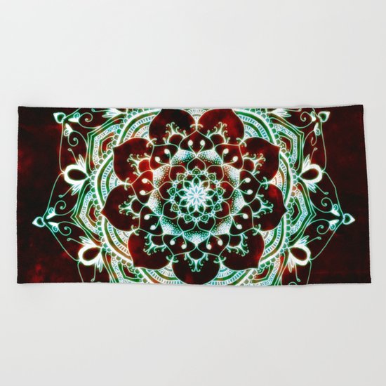 Glowing Soul Mandala Beach Towel