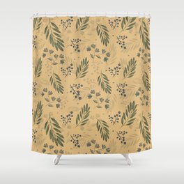 crayon leaf pattern yellow Shower Curtain