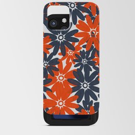 Retro Independence Day Flowers Red White And Blue iPhone Card Case