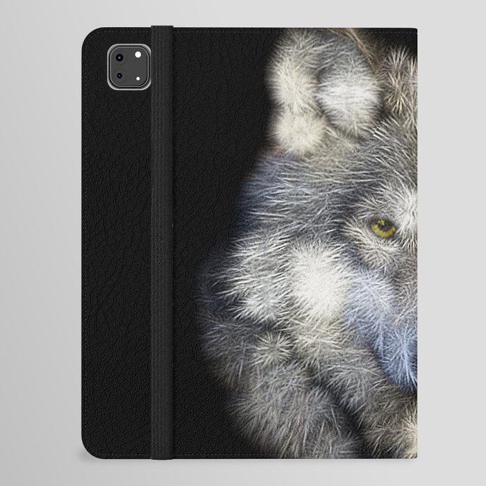 Spiked Gray Wolf iPad Folio Case