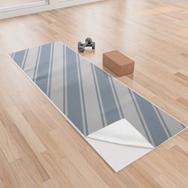[ Thumbnail: Light Slate Gray & Grey Colored Lines Pattern Yoga Towel ]
