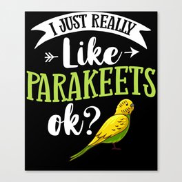 Parakeet Bird Budgie Cage Training Care Canvas Print