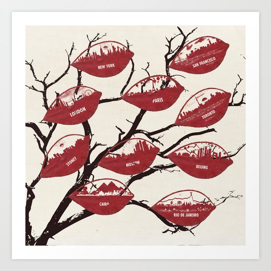 City Leaf Tree 2 Art Print