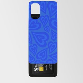 Retro Love Swirl - Bright True Blue Android Card Case