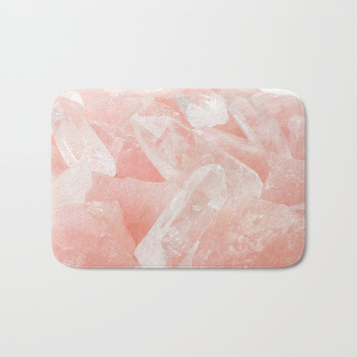 Light Pink Rose Quartz Crystals Bath Mat