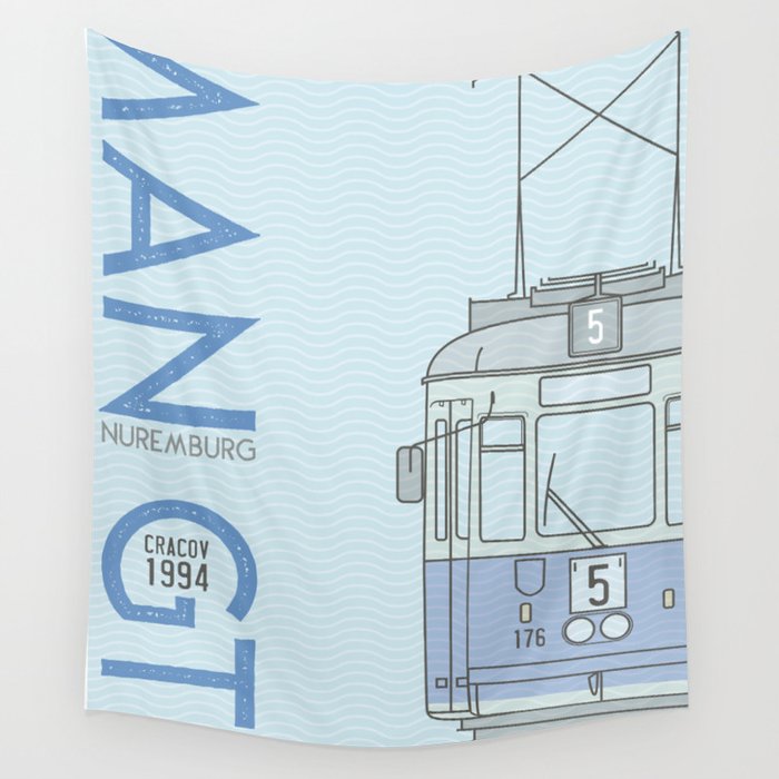 Trams of the World - Cracov Wall Tapestry