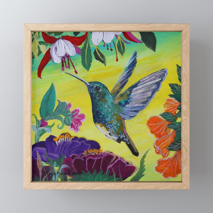 Hummingbird Follow Me  Framed Mini Art Print