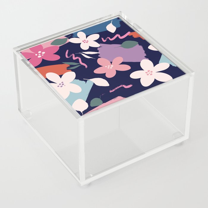 Abstract Flower Pattern 37 Acrylic Box