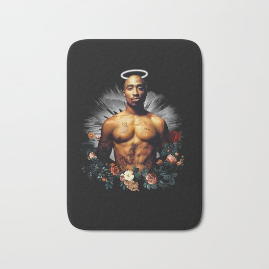 Floral and Tupac Bath Mat