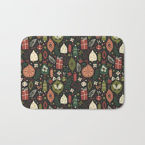 Holiday Ornaments Bath Mat
