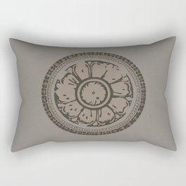 Pata Pattern in Clay on Grey Rectangular Pillow