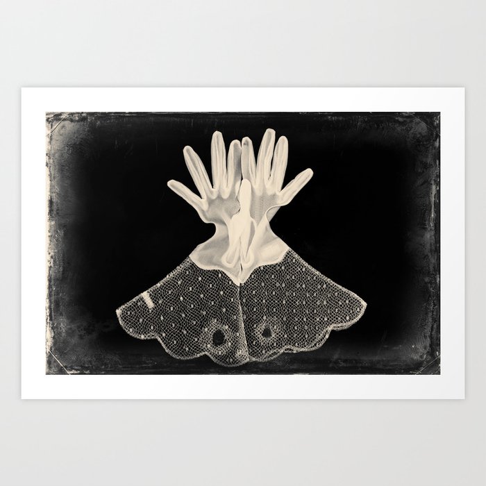 X-Ray of Vintage Gloves Art Print