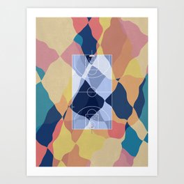 Abstract Basketball Court  Art Print