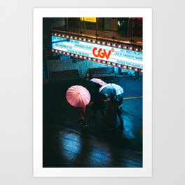 Snowy Nights in Seoul Art Print