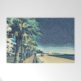 La Croisette Cannes Landscape with the sea and the beach Welcome Mat