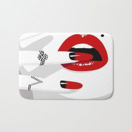 Red Lips Bath Mat | Curated, Pattern, Creative, Red, Graphicdesign, Picture, Design, Drawing, Art, Illustration 