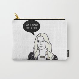 I don't really give a F Carry-All Pouch | Glamour, Blonde, Illustration, Blacklace, Digital, Realitytv, Celebrity, Superstar, Ink Pen, Ladies 