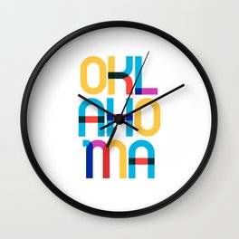 Oklahoma State Mid Century, Pop Art Mondrian Wall Clock