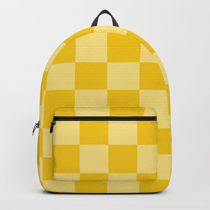 Yellow checkered pattern Backpack