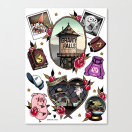 Gravity Falls Tattoos Canvas Print