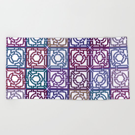 Colorful Maze V Beach Towel