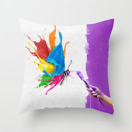 Colour Butterfly Throw Pillow