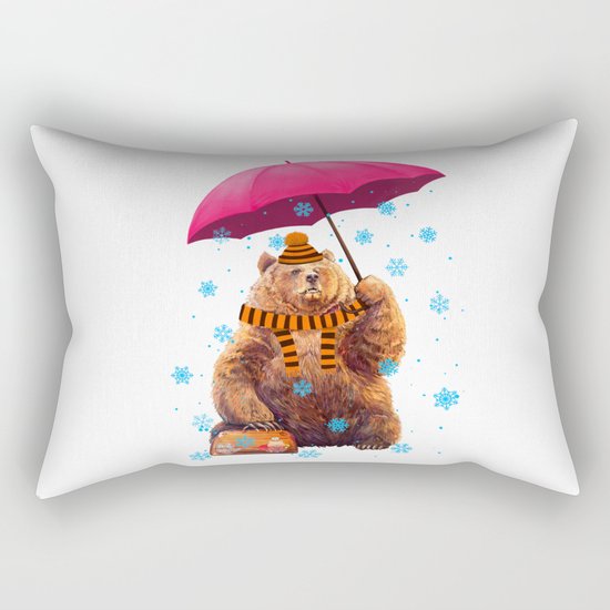 Winter bear Rectangular Pillow