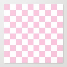 Pale Pink Checkerboard Pattern Palm Beach Preppy Canvas Print