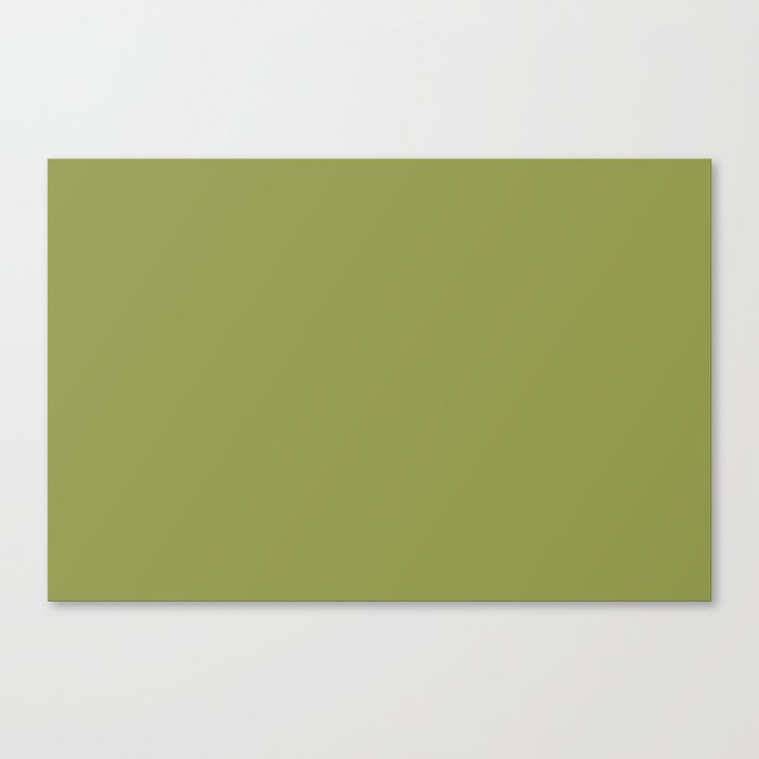 Dark Green-Brown Solid Color Pantone Spinach Green 16-0439 TCX Shades of Green Hues Canvas Print