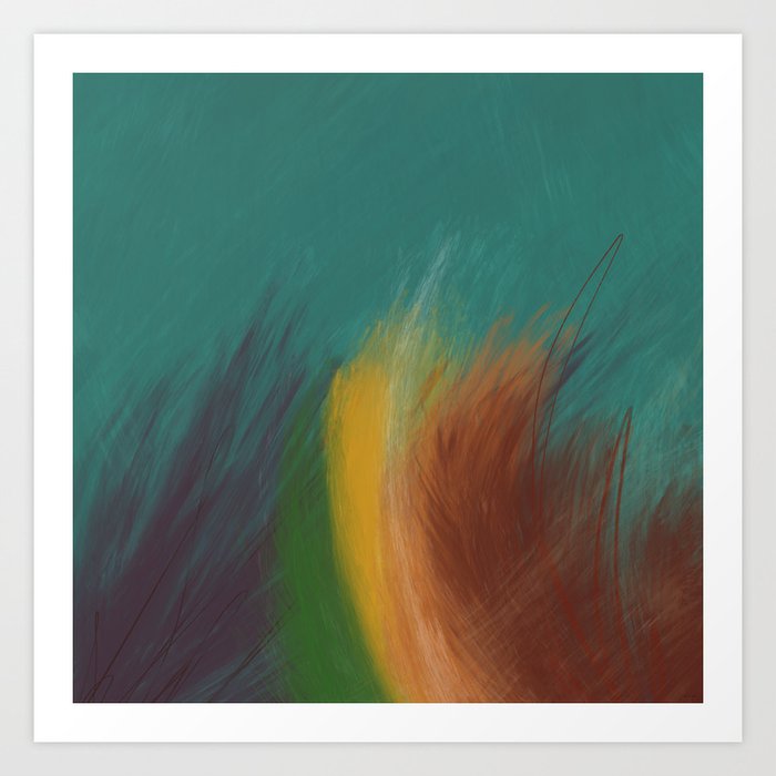 Sketchy Rainbow Abstract Digital Painting Art Print By Whiterosesart Society6