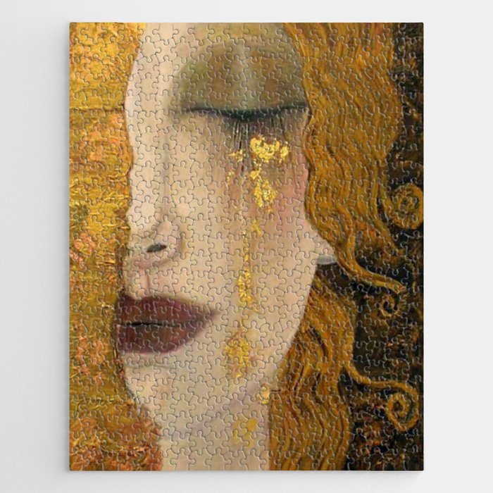 Golden Tears (Freya's Heartache) portrait painting by Gustav Klimt Jigsaw Puzzle