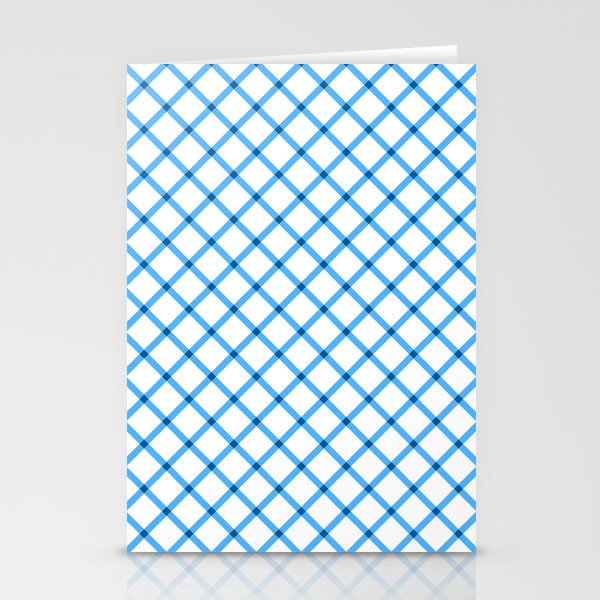 Blue Gingham - 12 Stationery Cards