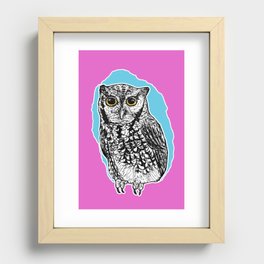 Screech Owl ScreenPrint Recessed Framed Print