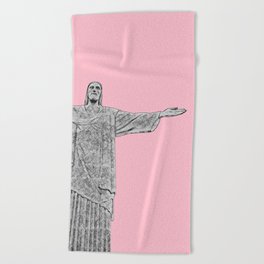 Christ Redeemer Rio de Janeiro - Art Beach Towel